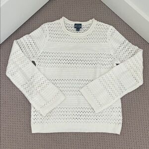 Scoop Cream Open Knit scoop neck